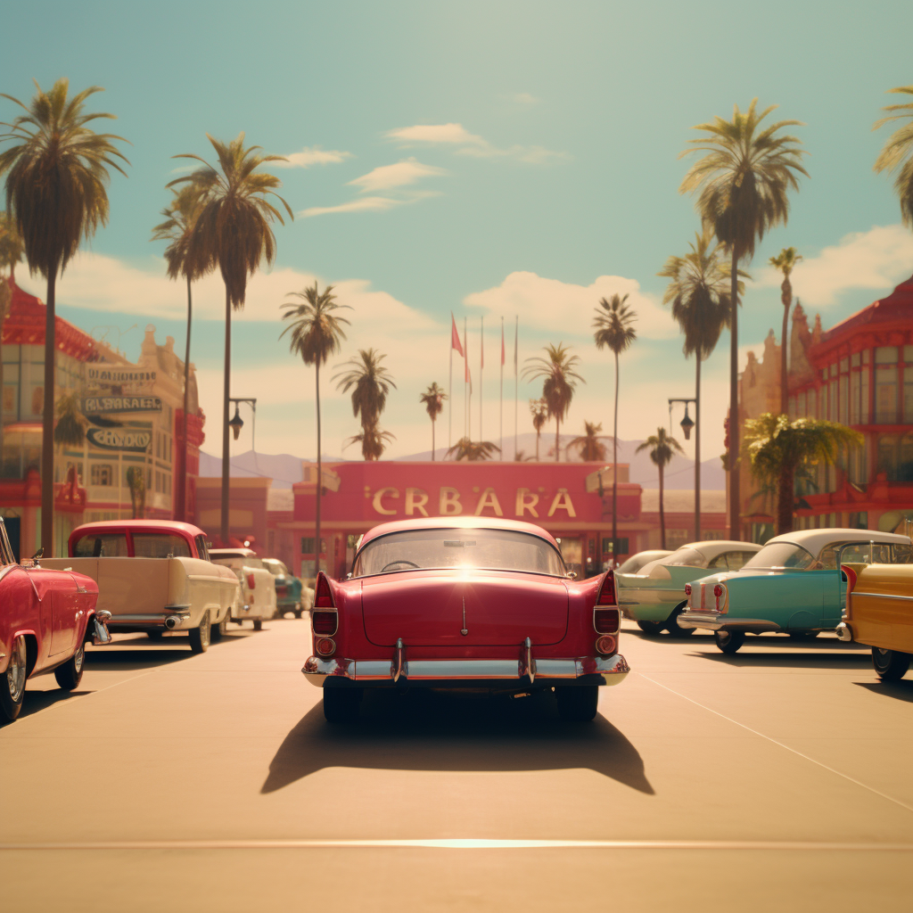 LALALAND Opening Scene in the 50s with Classic Cars