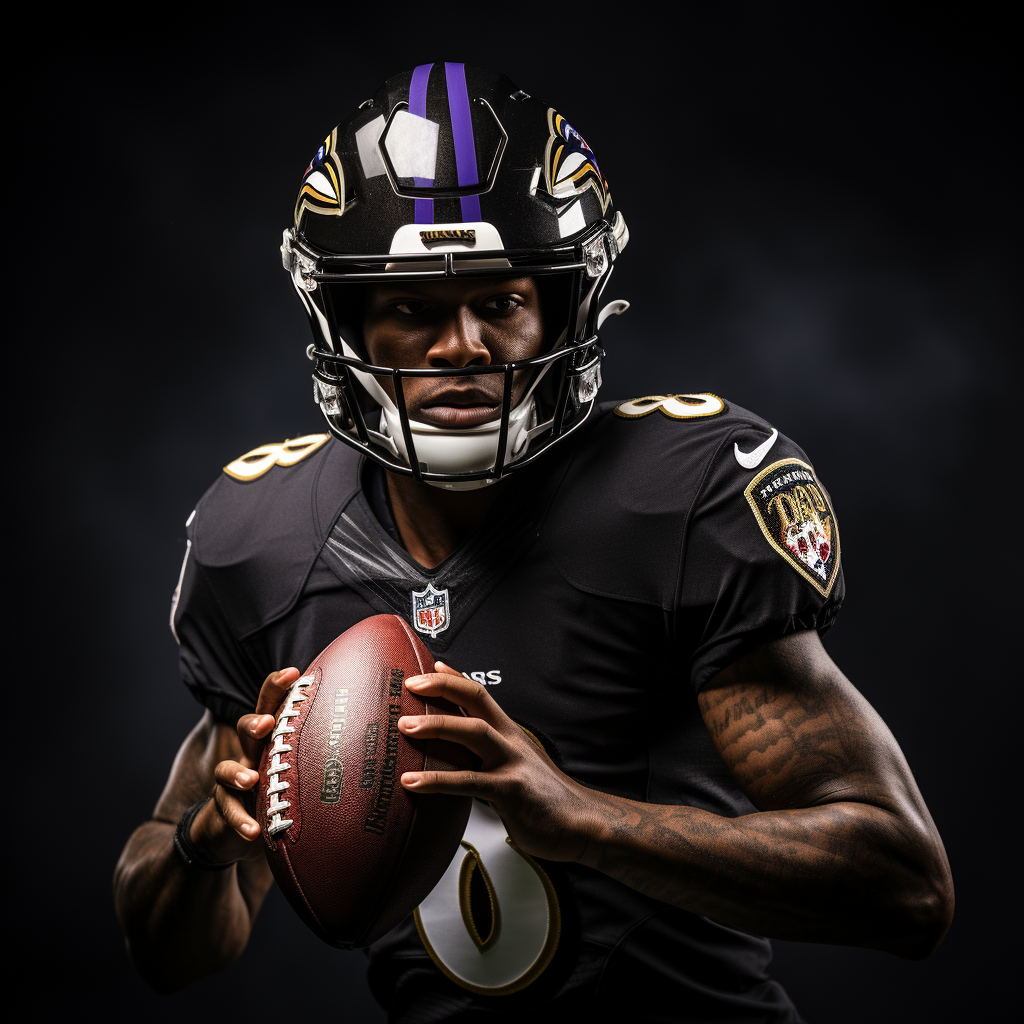 Lamar Jackson Baltimore Ravens Football Field Game