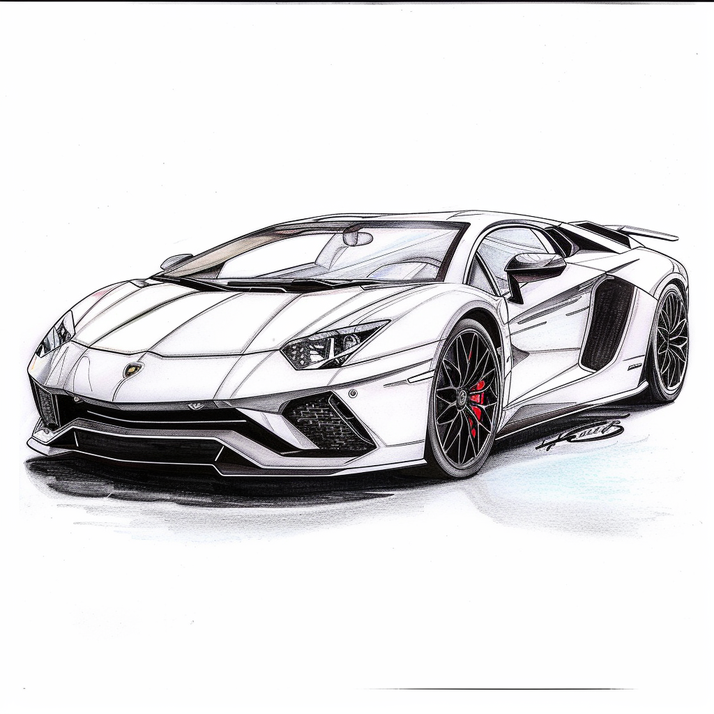 Lamborghini Aventador Cartoon White