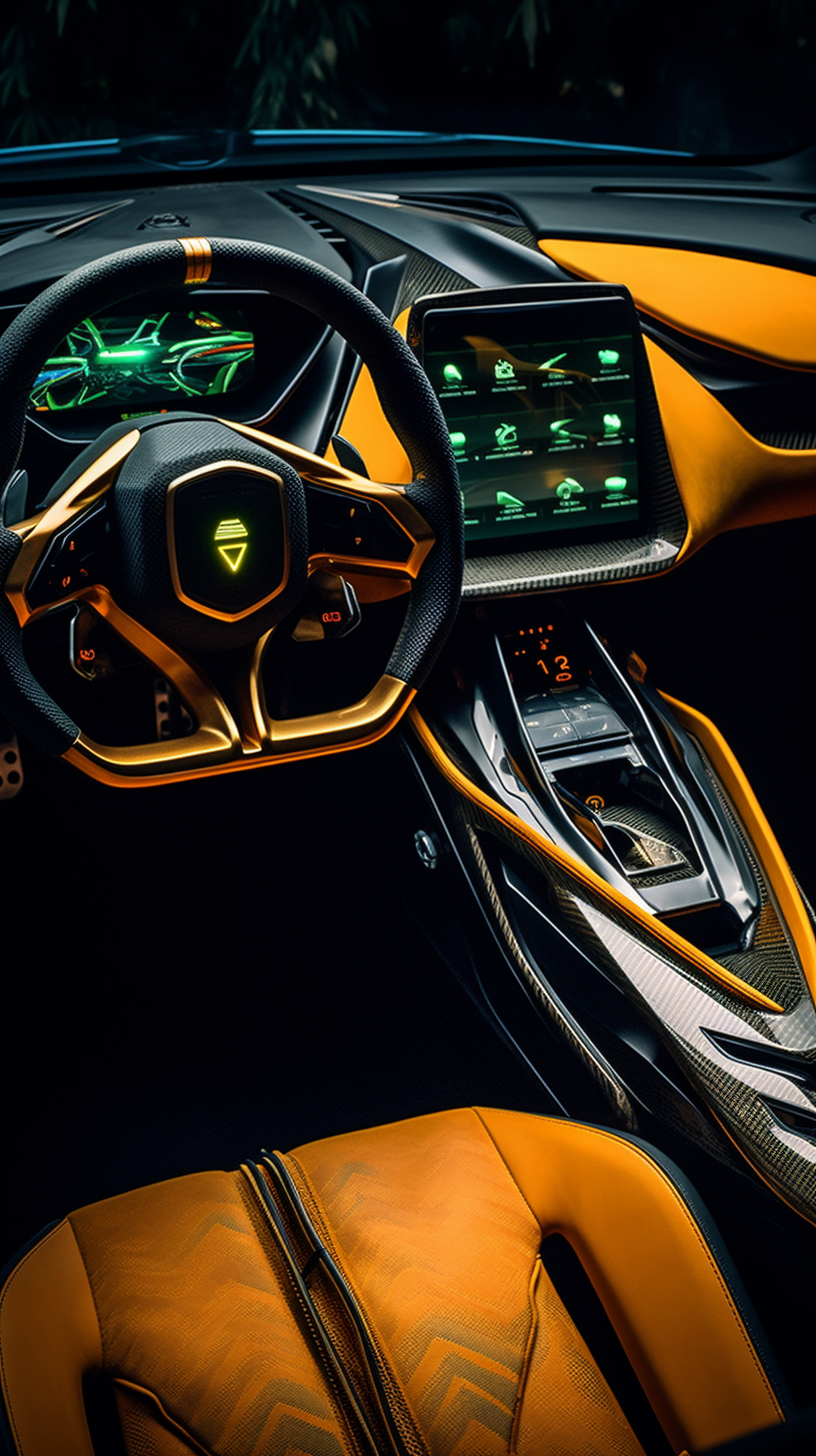 Lamborghini car interior futuristic design