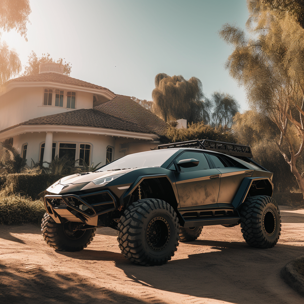 Lamborghini Monster Truck on Mansion Driveway