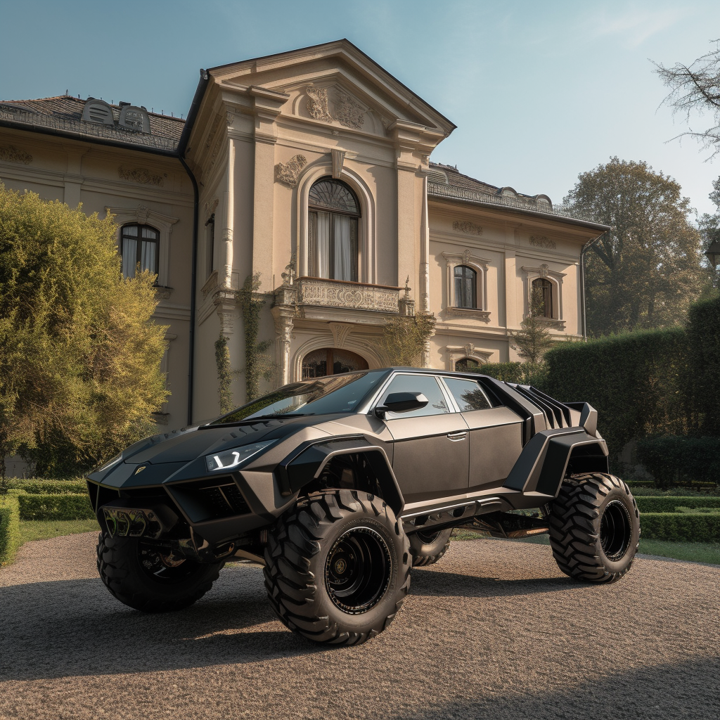 Luxury Lamborghini Monster Truck at Mansion