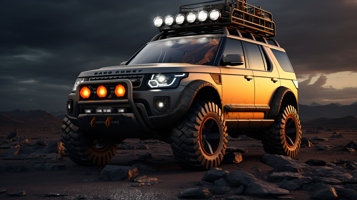 Photorealistic Land Rover Discovery with Animal Headlights