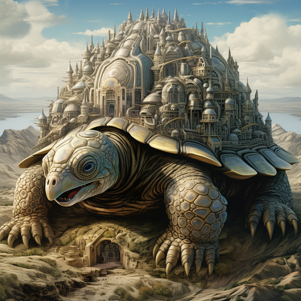 Beautiful land turtle with intricate design