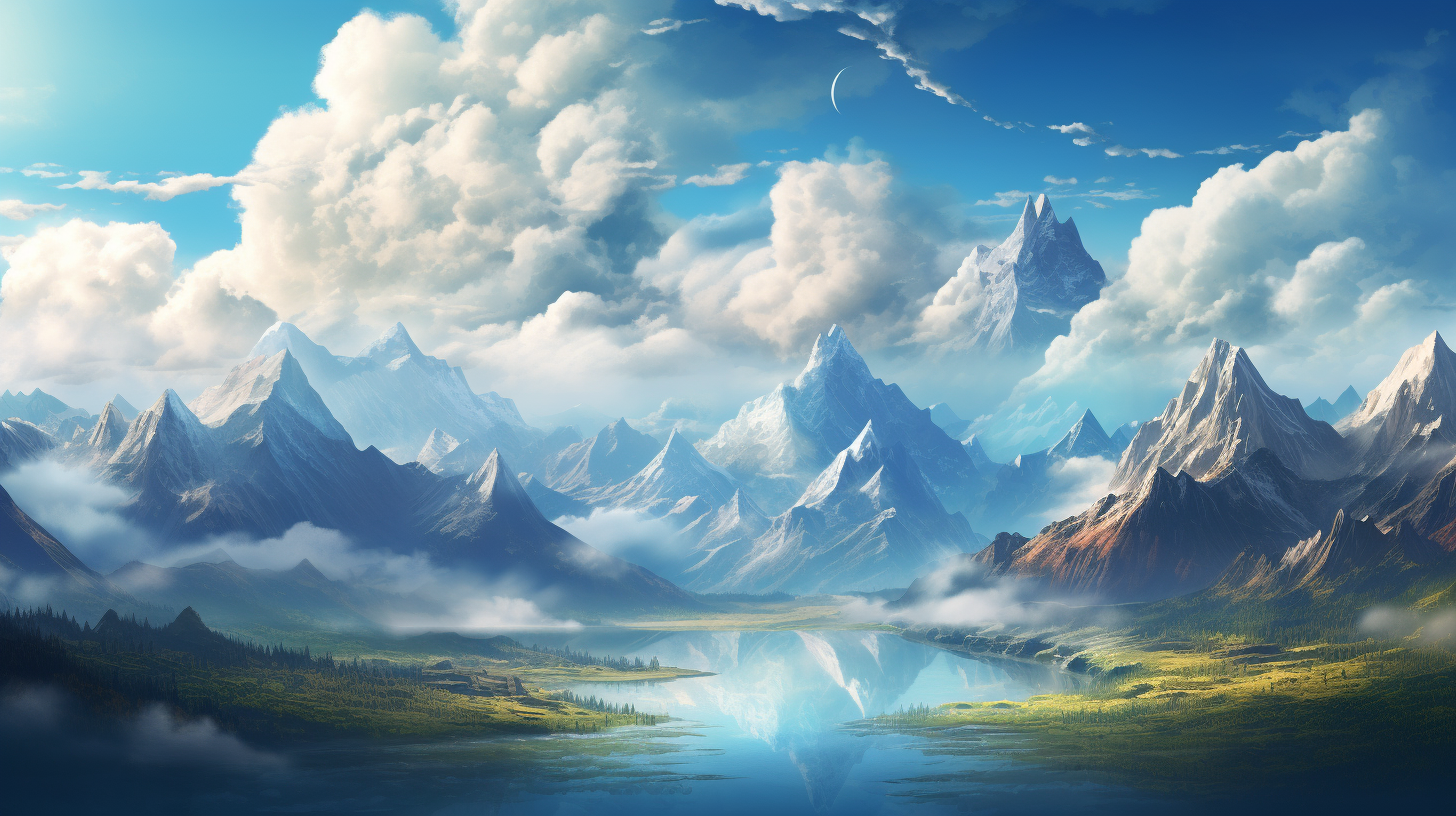 Scenic Mountain Landscape with Blue Sky