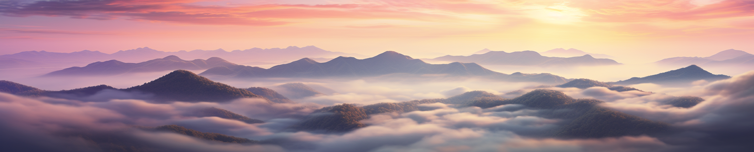 Beautiful sunrise over landscape clouds