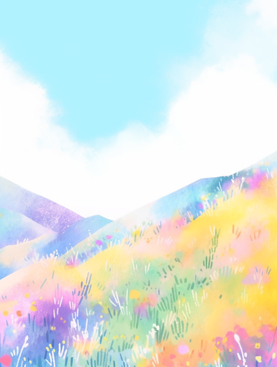 Colorful landscape illustration on white background