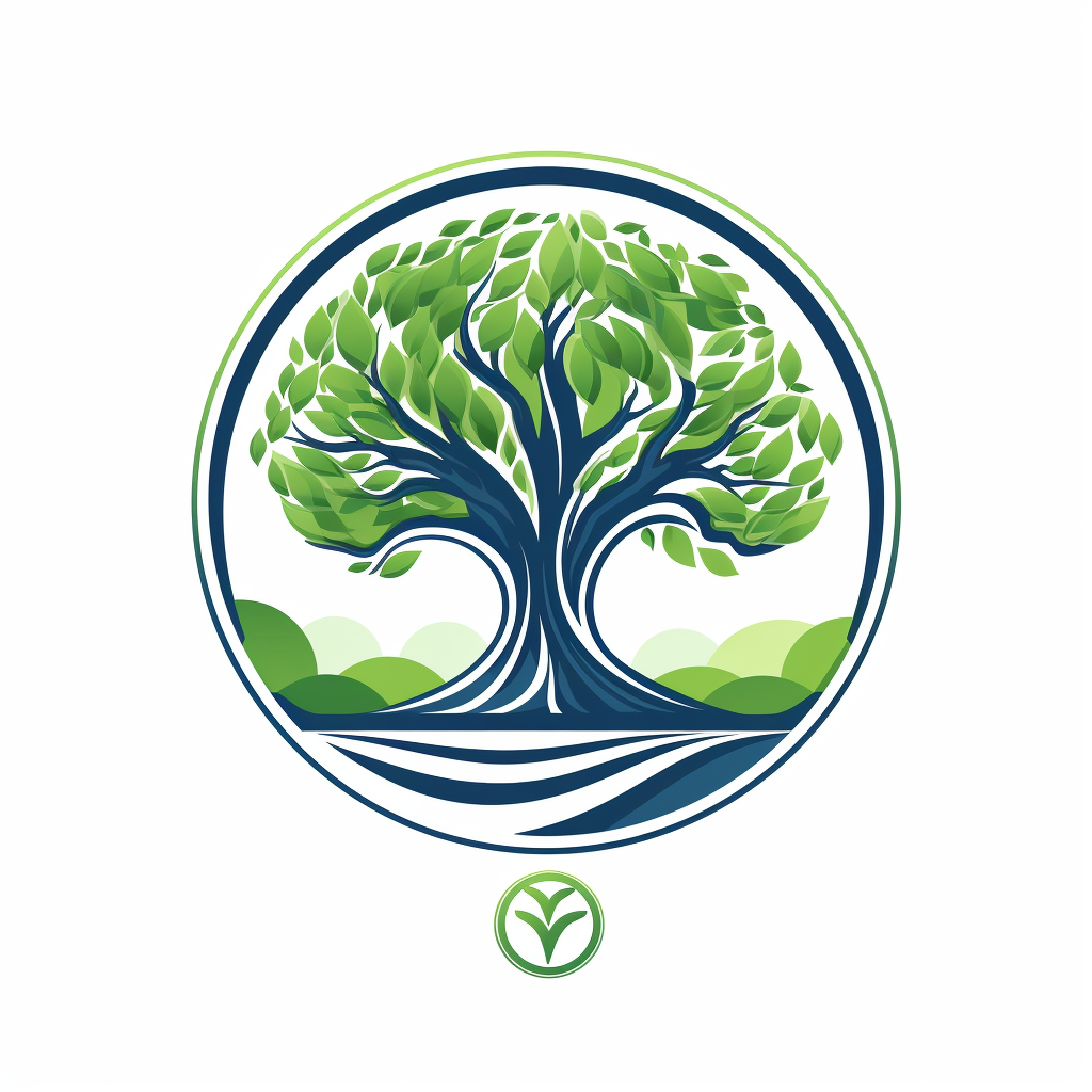 Logo of a green tree representing a landscape company