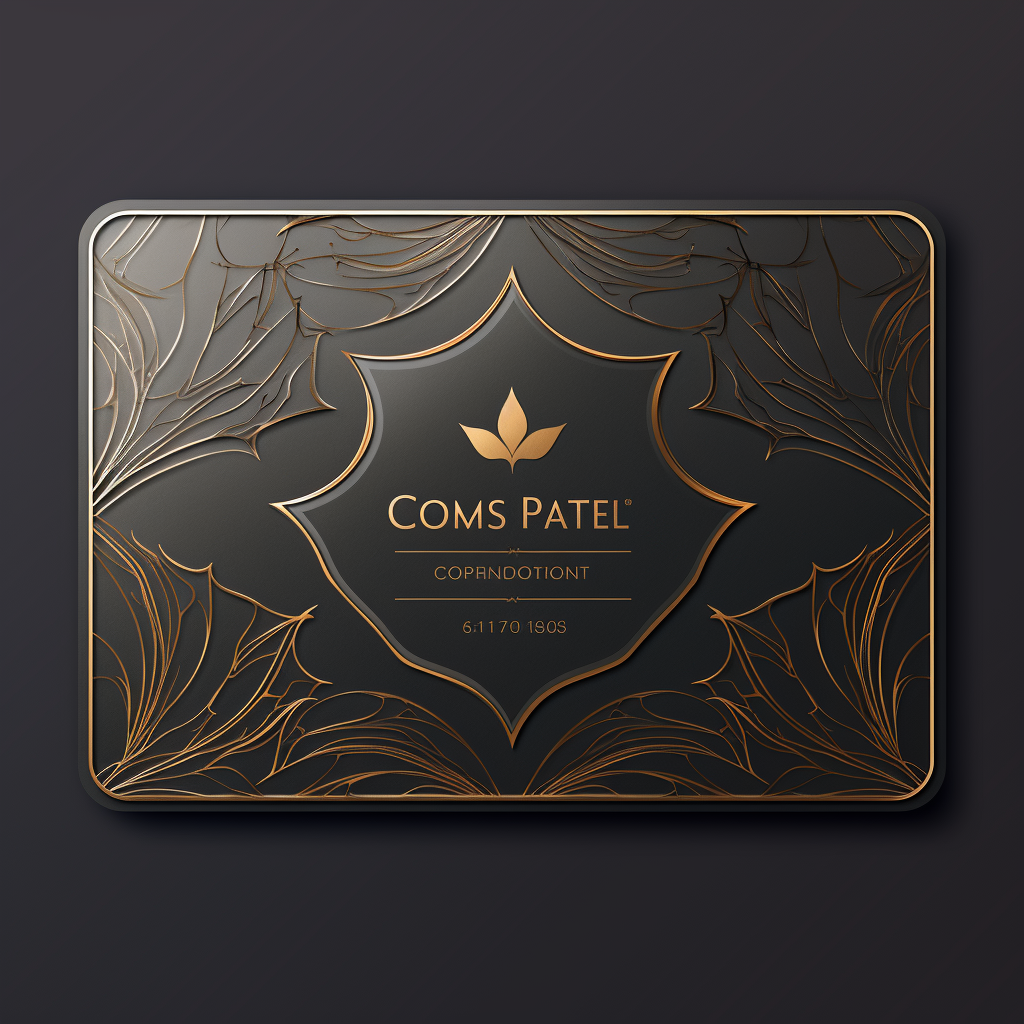 Landscape company card with maple leaf decoration