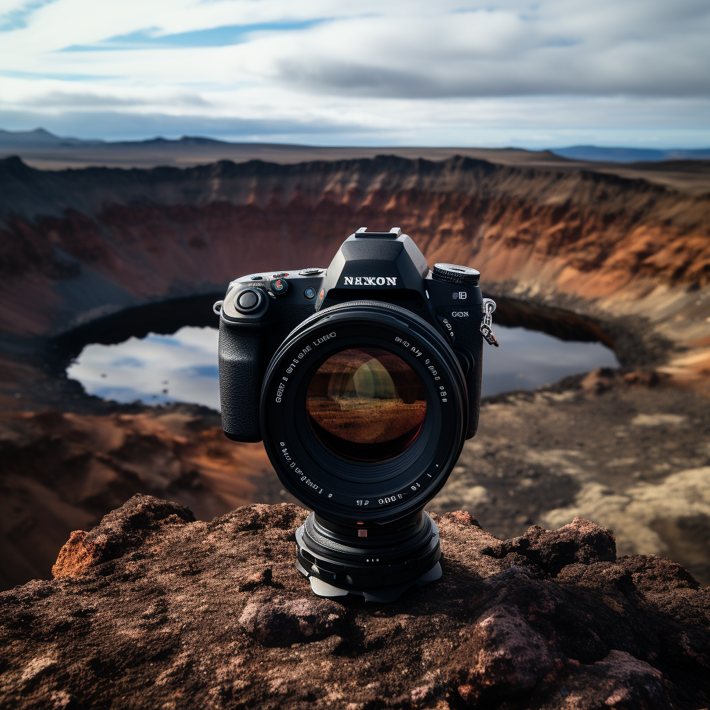 Gorgeous landscape of a giant crater