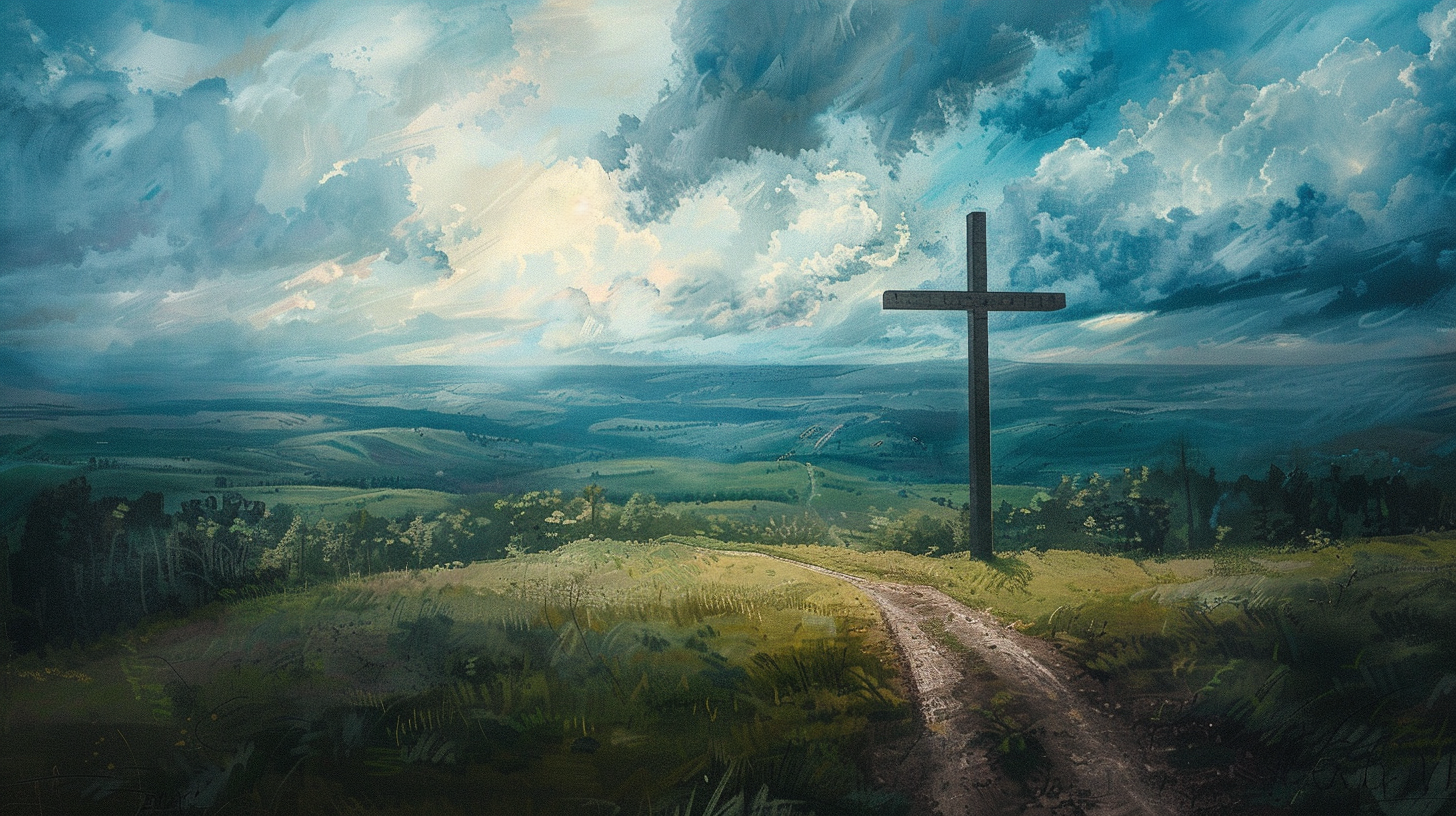 Large Landscape with Wooden Cross