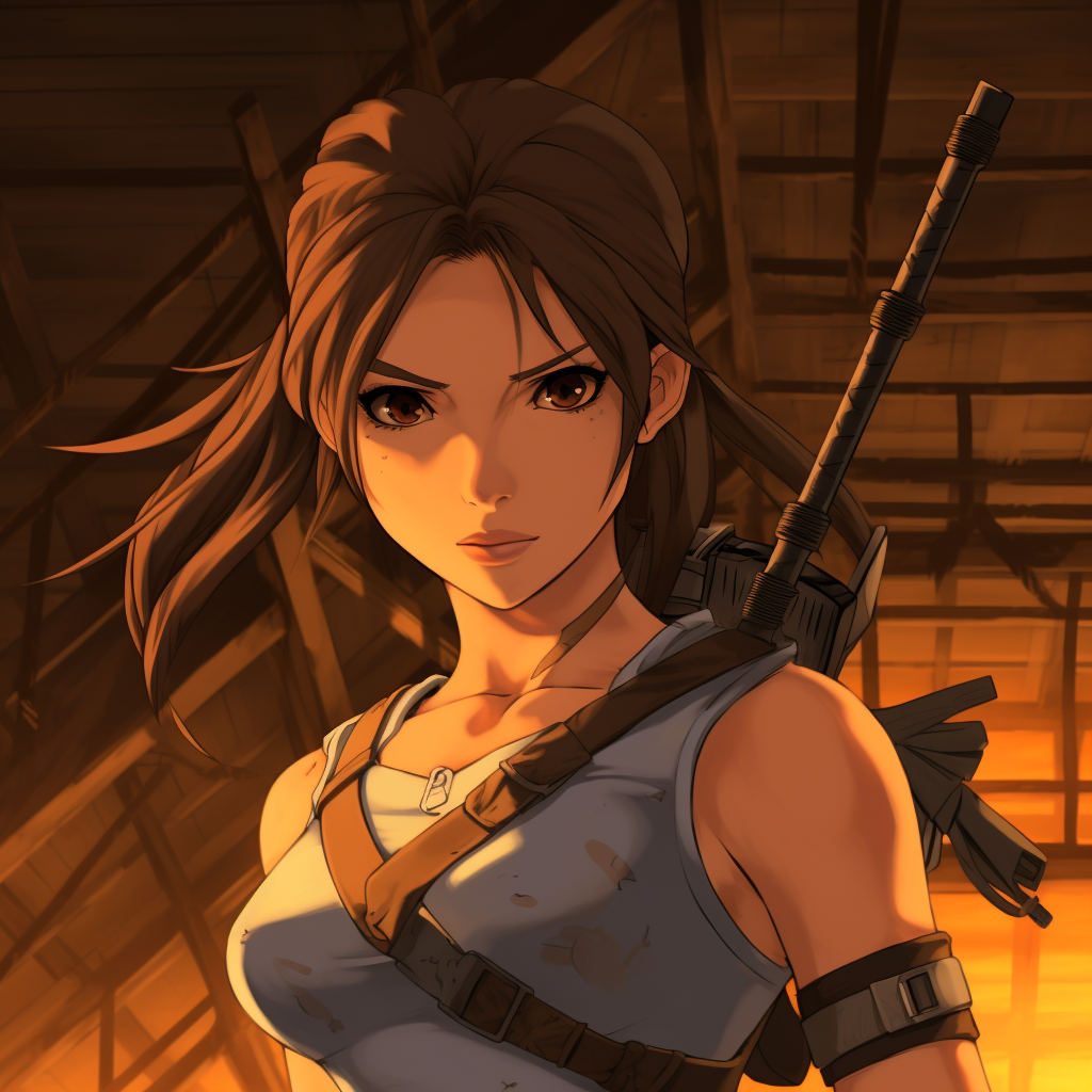 Lara Croft anime tomb rider character