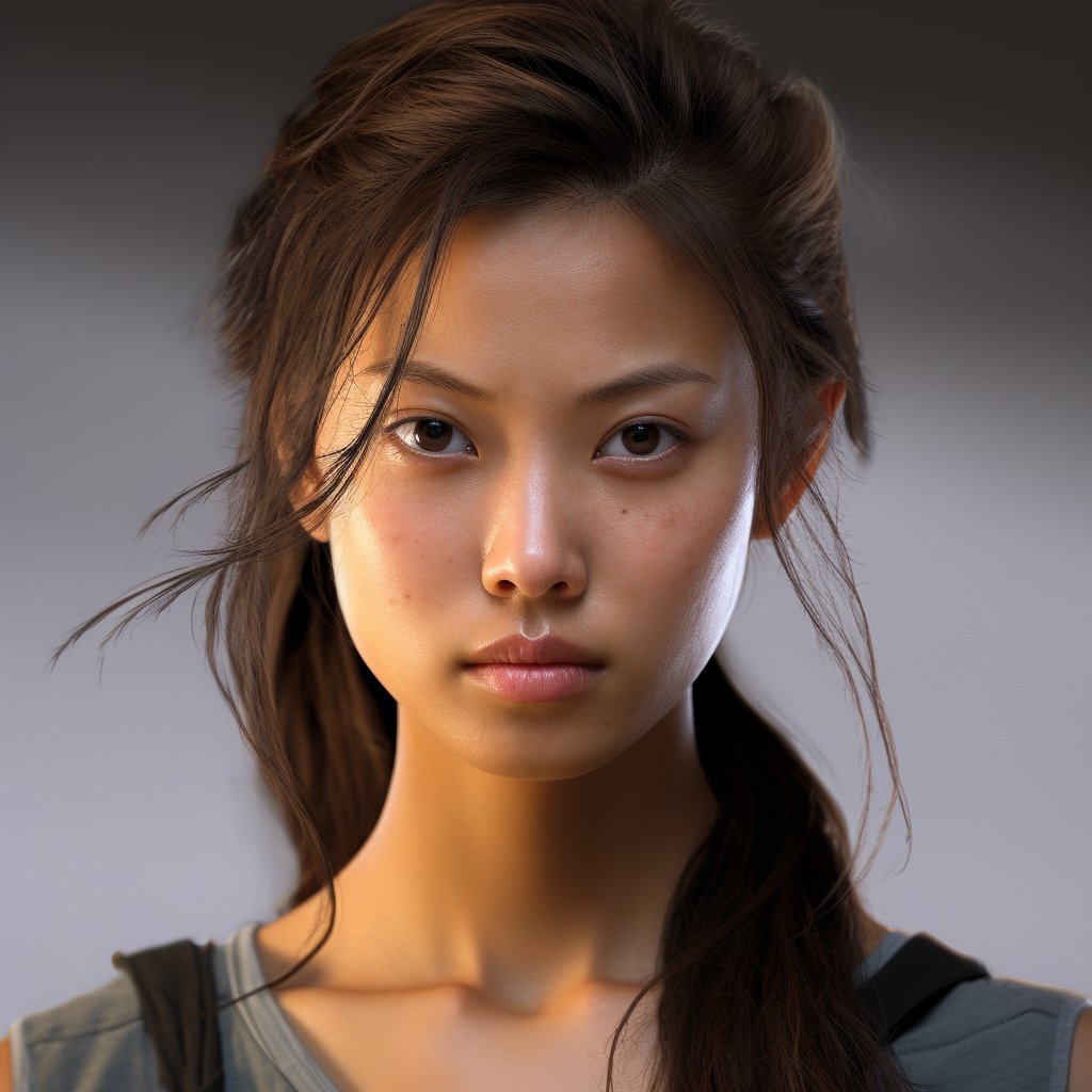 Photorealistic Chinese Lara Croft character