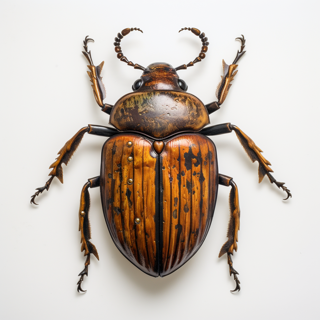 Gorgeous large beetle perched on a tree