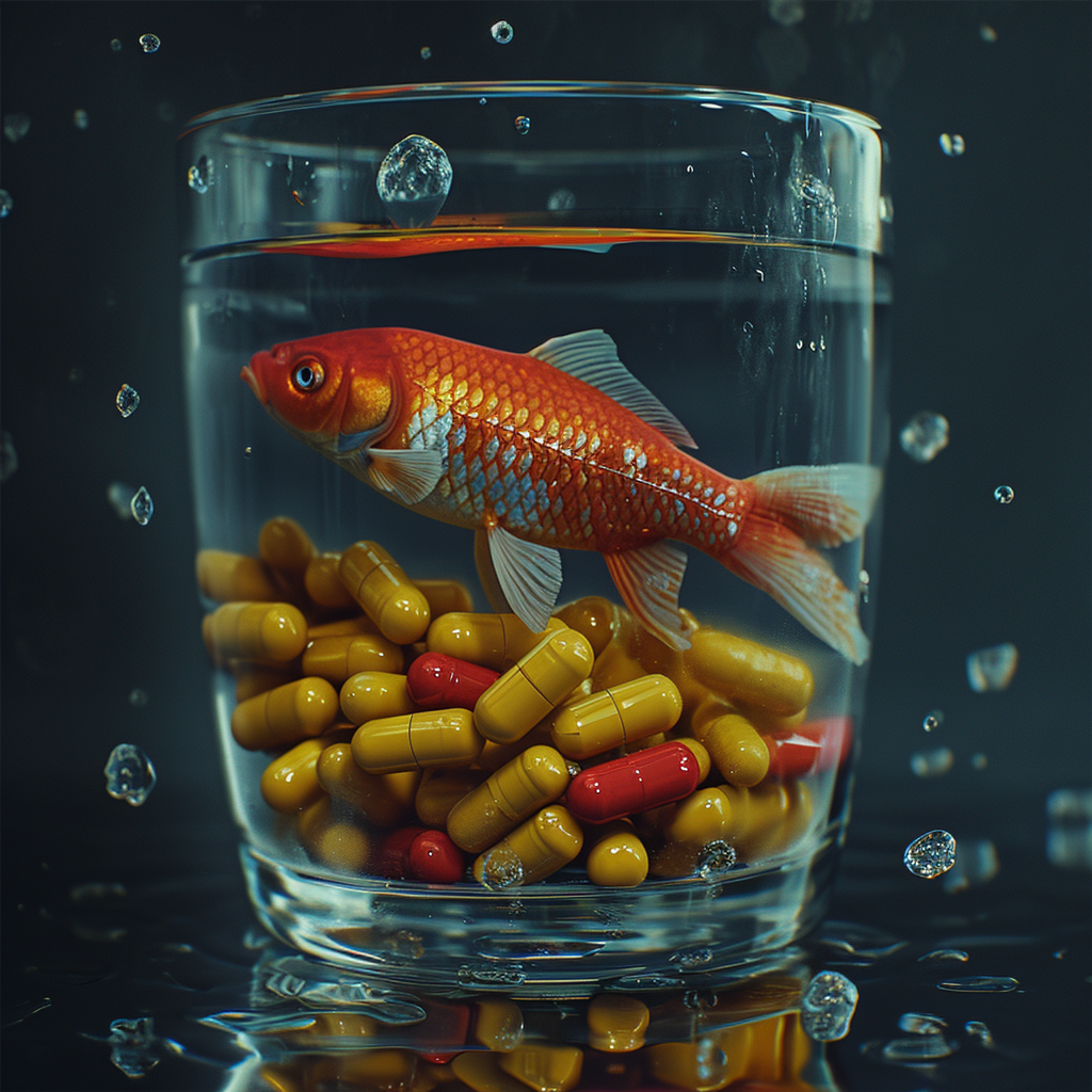 large capsules fish still life