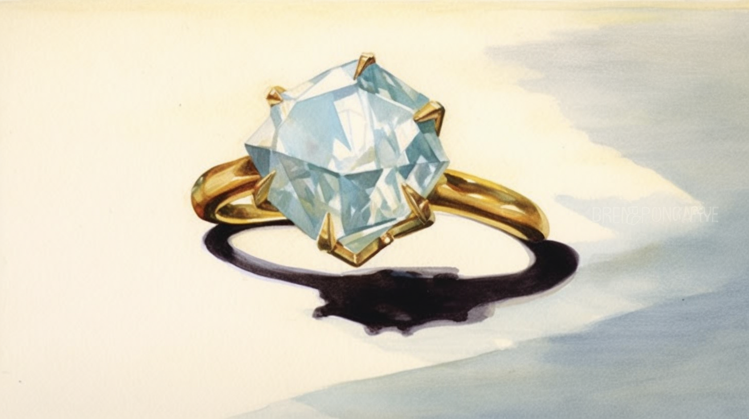 Exquisite Large Diamond Ring in Watercolor