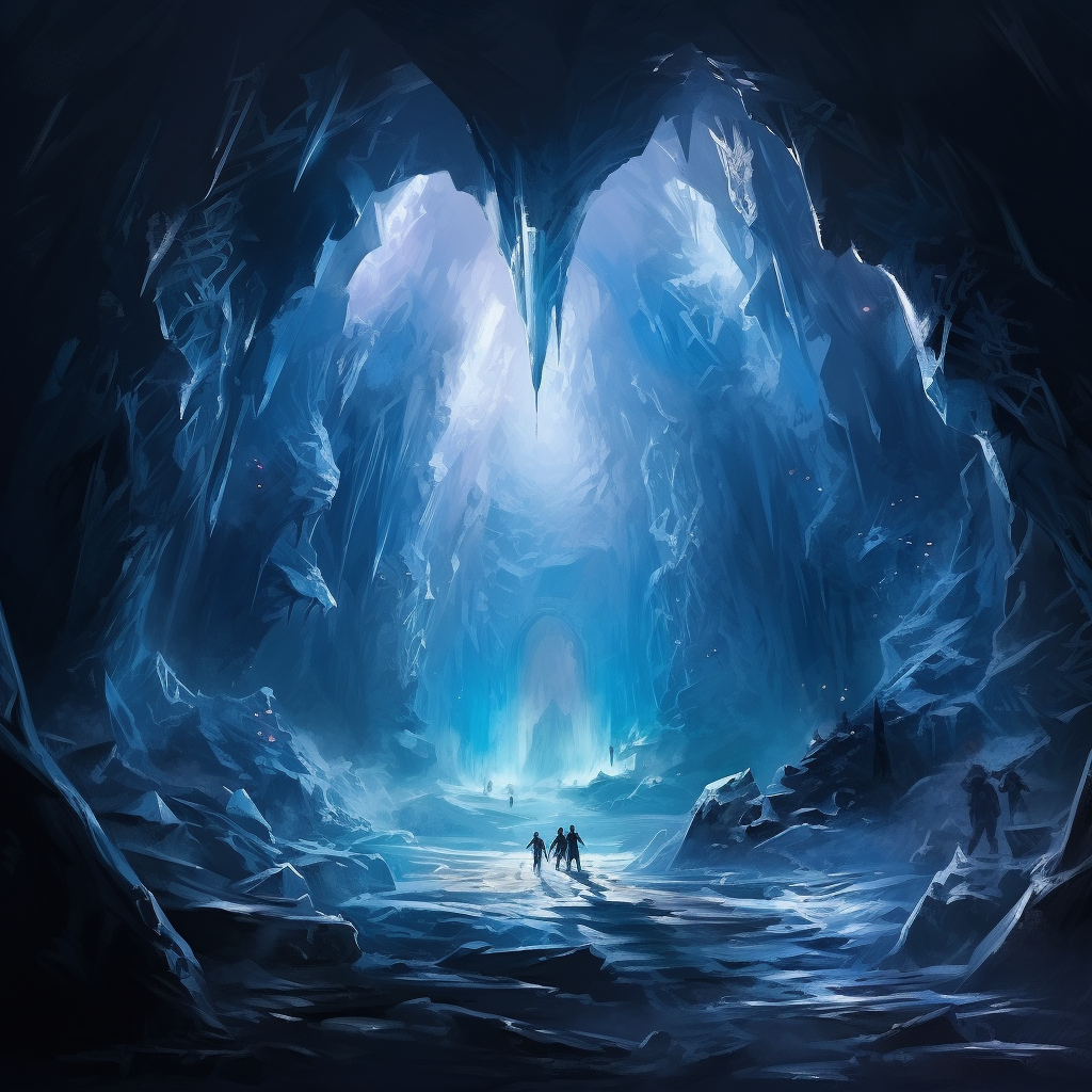 Stunning Fantasy Art of a Large Ice Cave