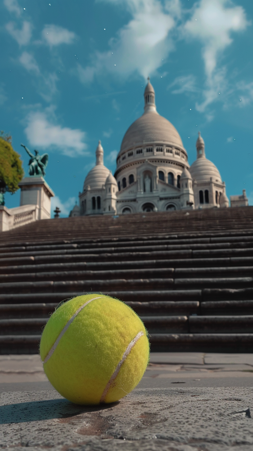 Large tennis ball at Sacre Coeur