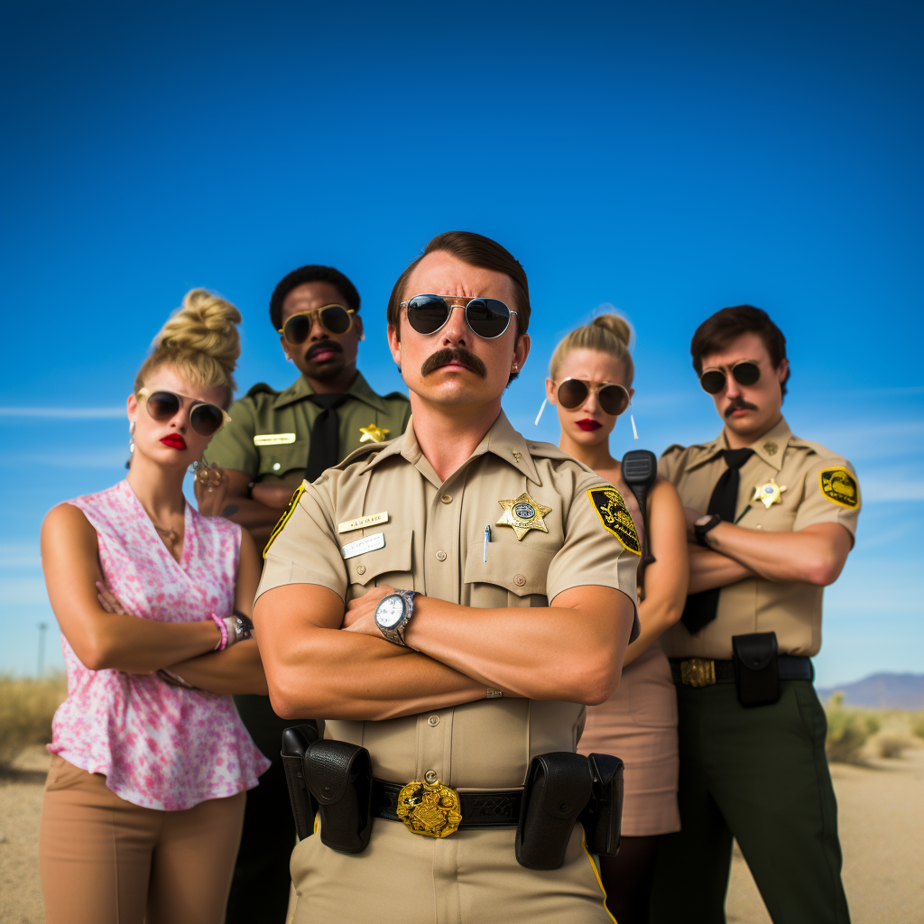 Lars Mapstead with Reno 911 Cast