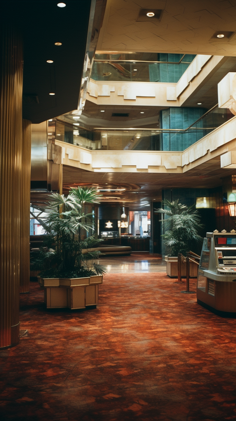 Faded photo of 1980s Las Vegas casino interior