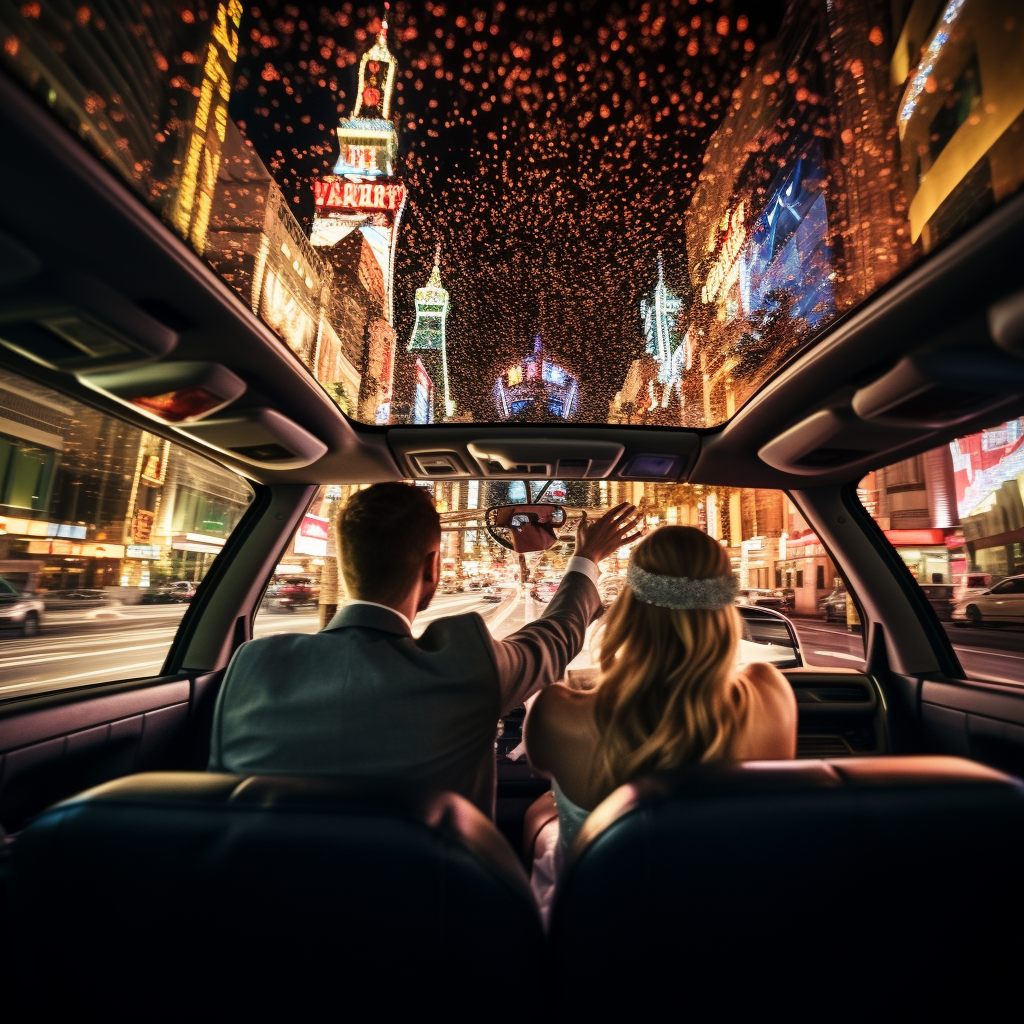 Rear view of a wedding celebration in Las Vegas