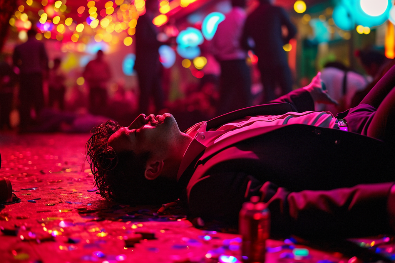 Man passed out on bar floor