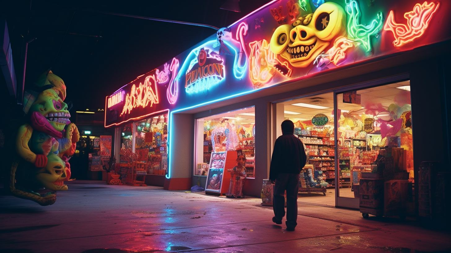 Latin family shopping at toy store