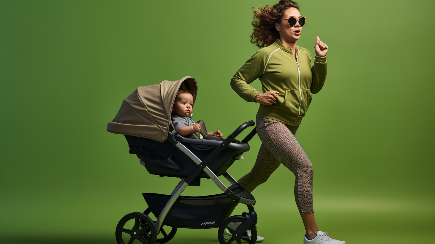 Active Latin Mother Running in Sports Suit