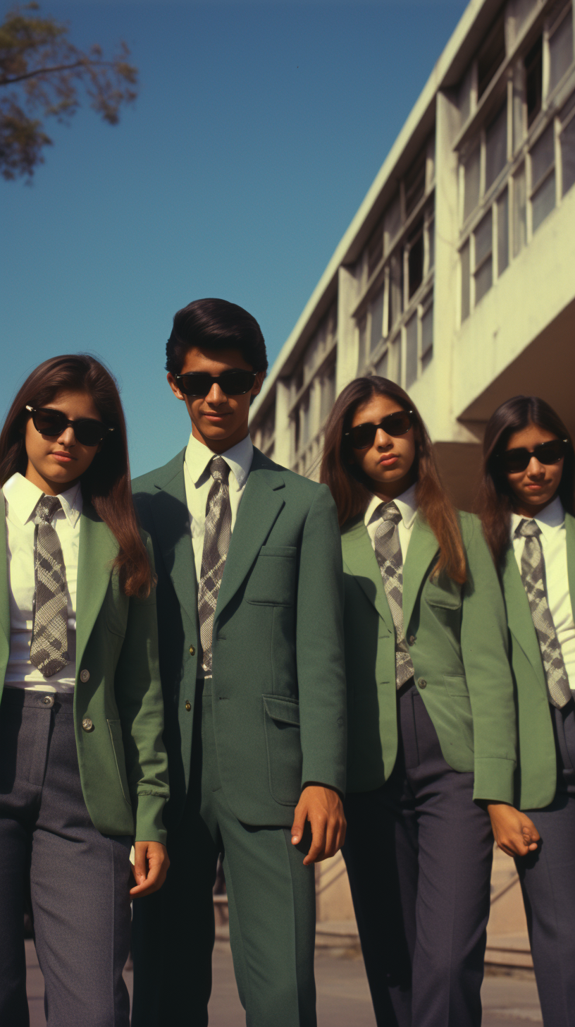 Latin students in uniform during Halloween