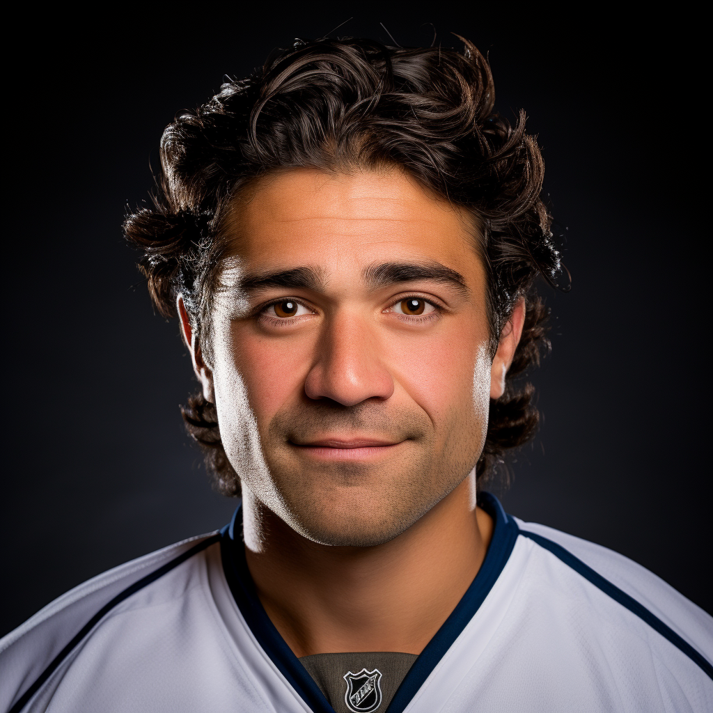 Latino Male Ice Hockey Player Headshot