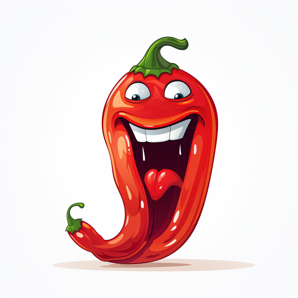 Laughing chili pepper logo art