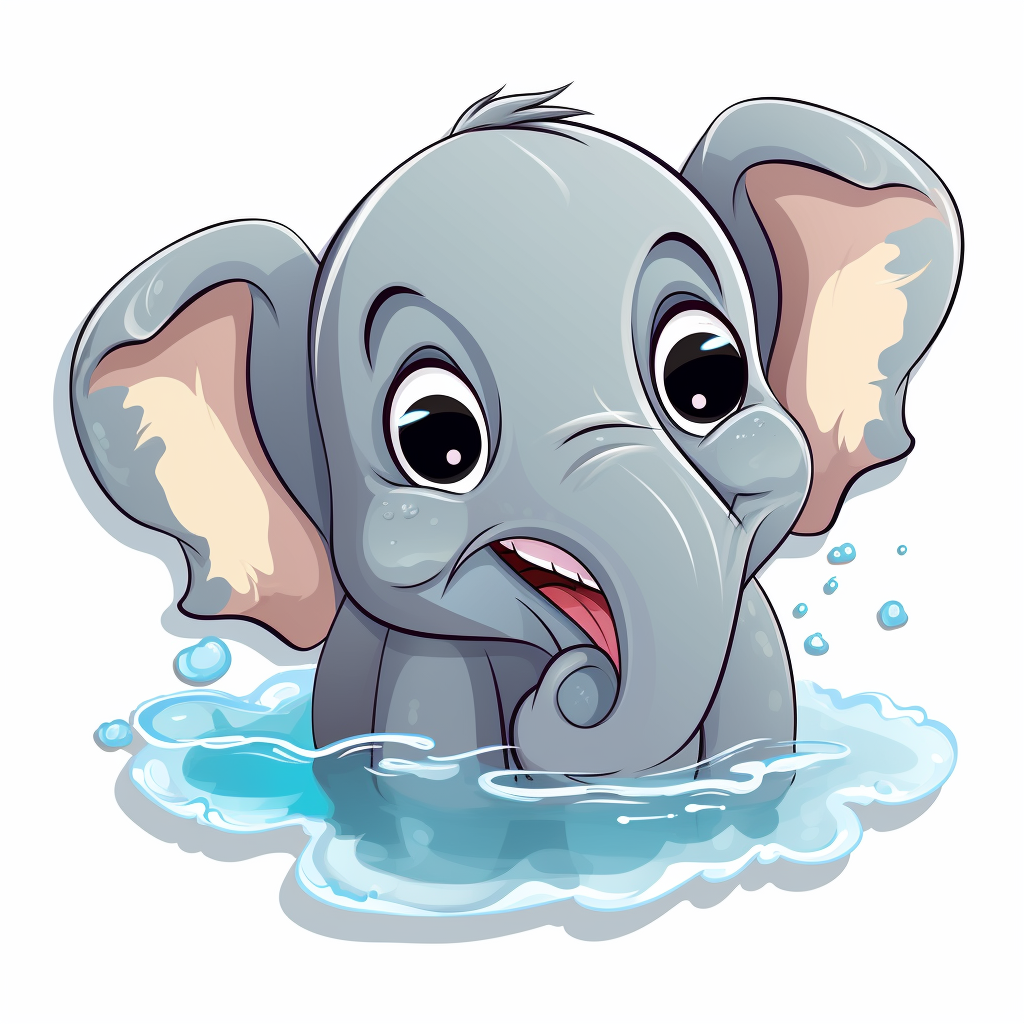 Cute laughing elephant sticker