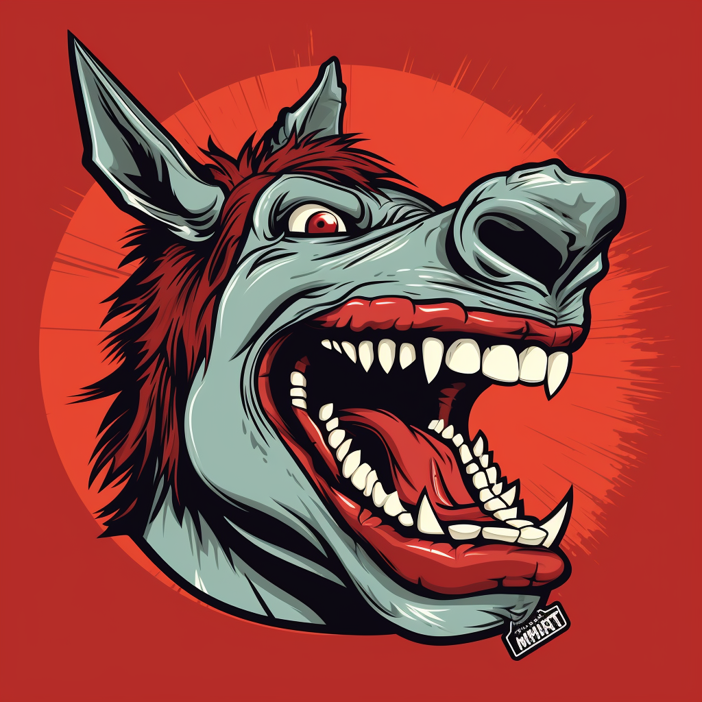 Logo of a laughing mule