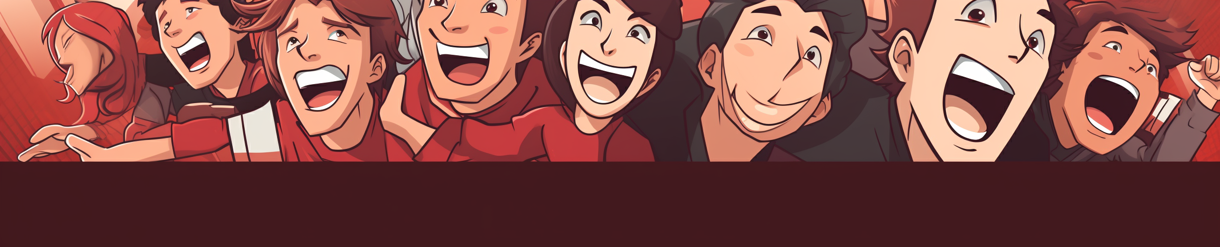 Group laughing together in YouTube banner