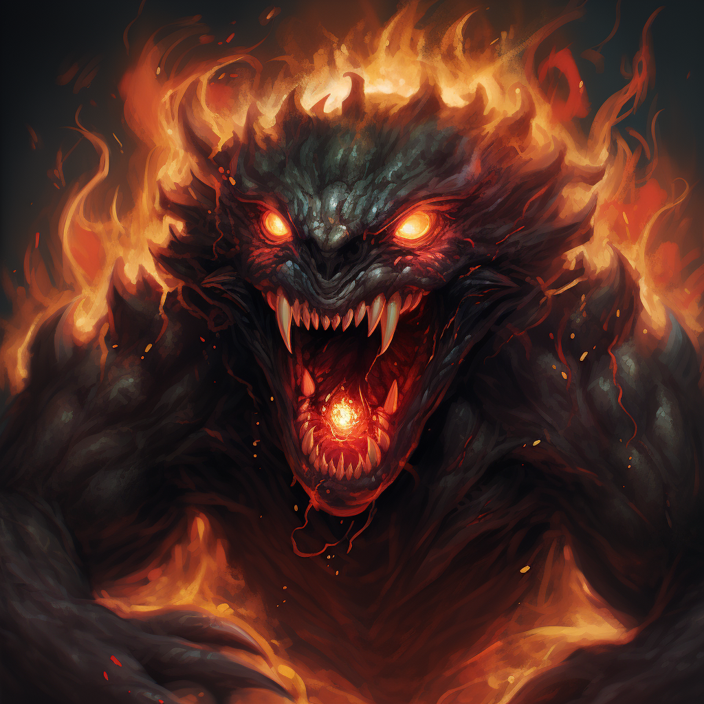 Lava Monster with Fiery Claws