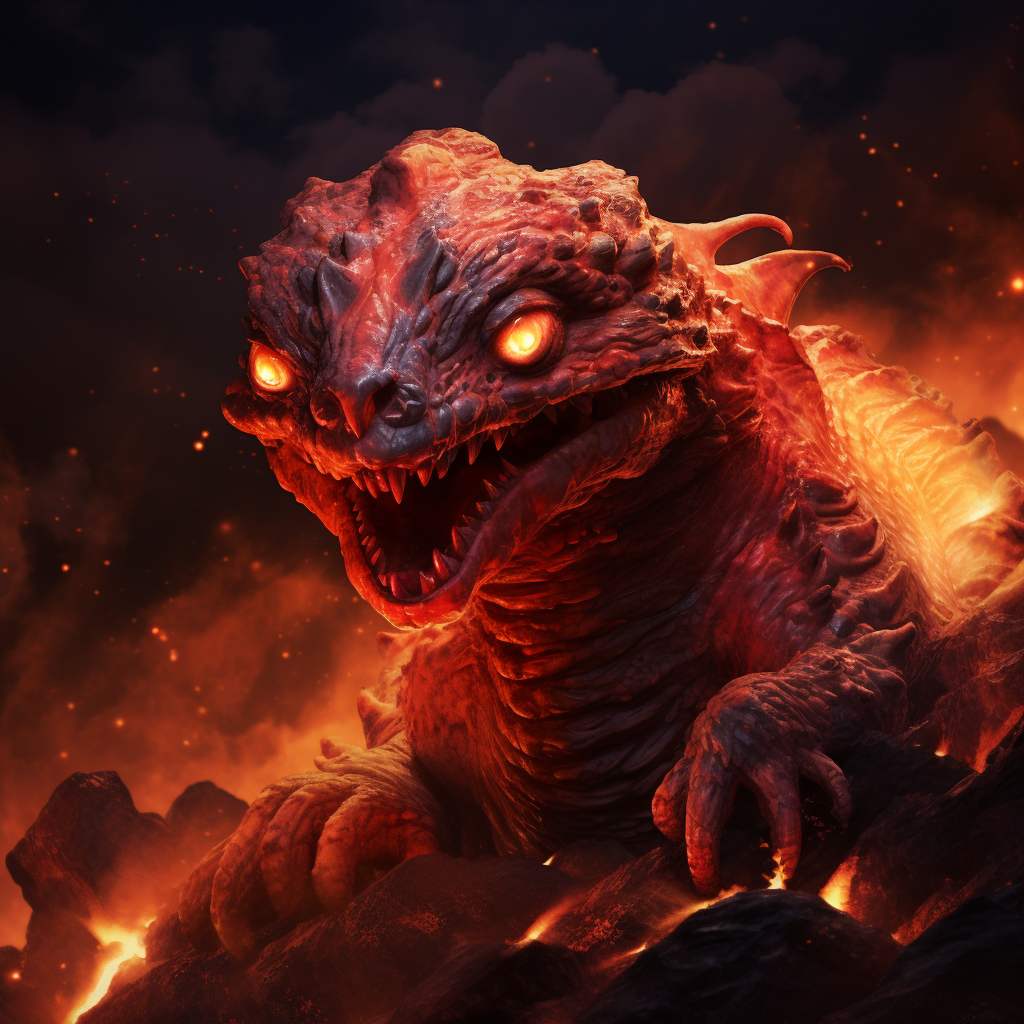 Digital art of a lava Wyrm larva