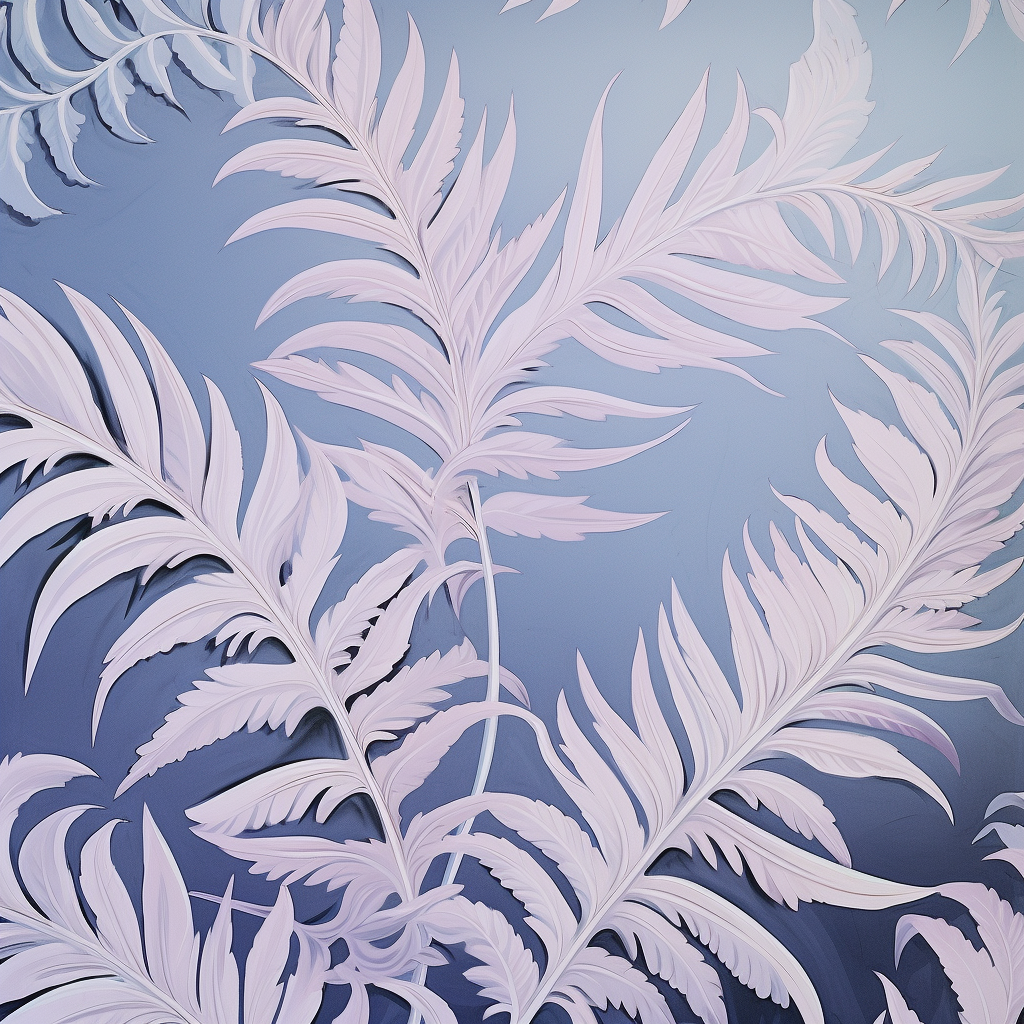 Lavender Blue Fern Art Deco