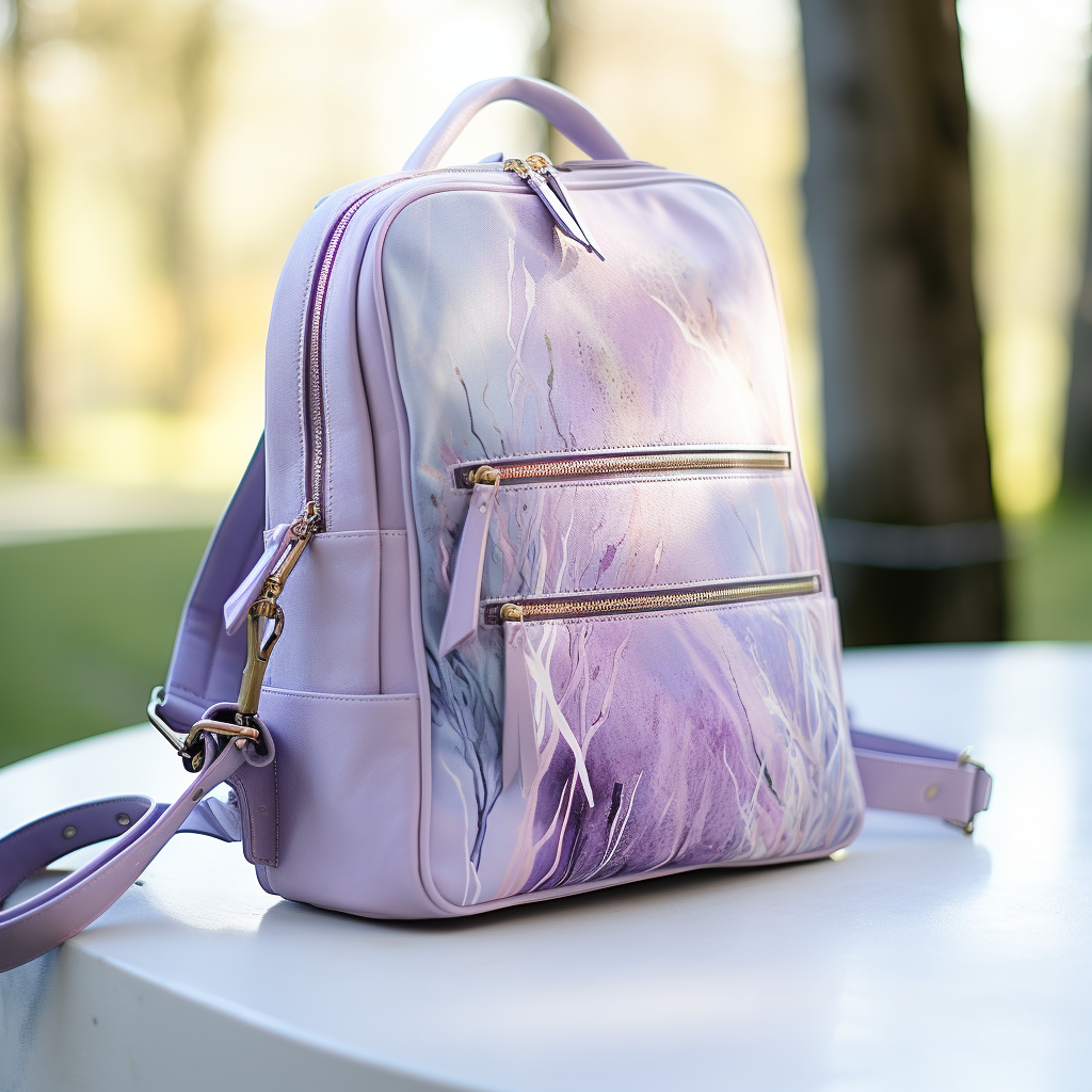 Soft lavender colored backpack