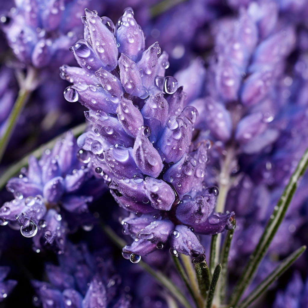 Vibrant lavender flower petals in close-up