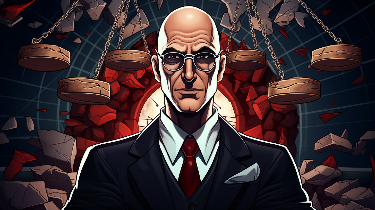 Title screen for law TV series with bald man