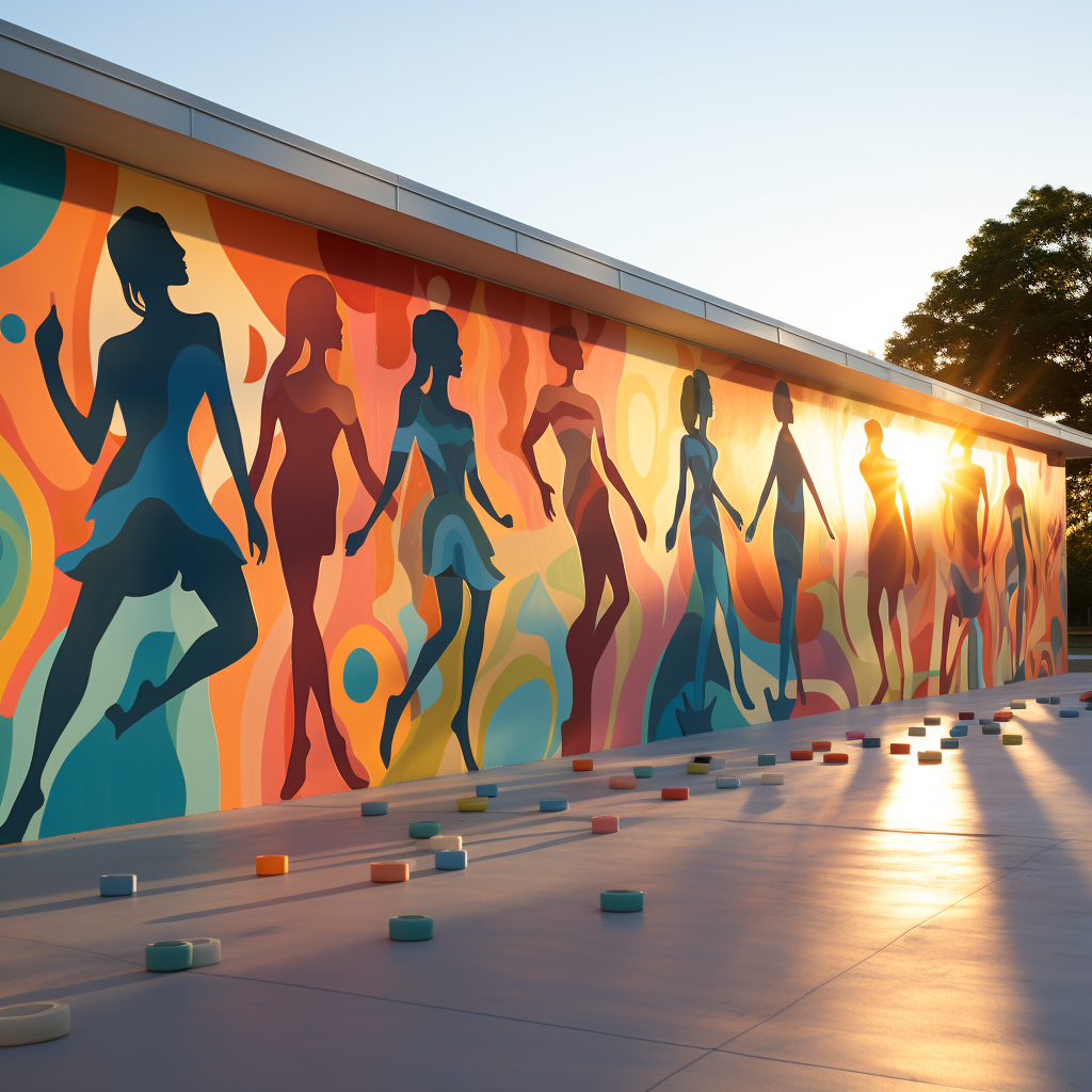 Abstract Lawn Bowling Mural Art