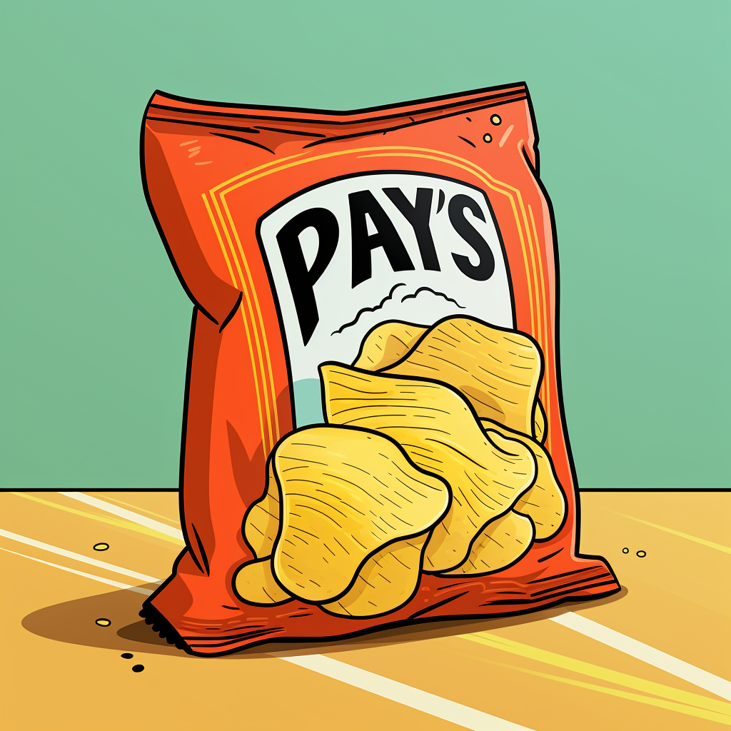 Lays potato chips on plain background