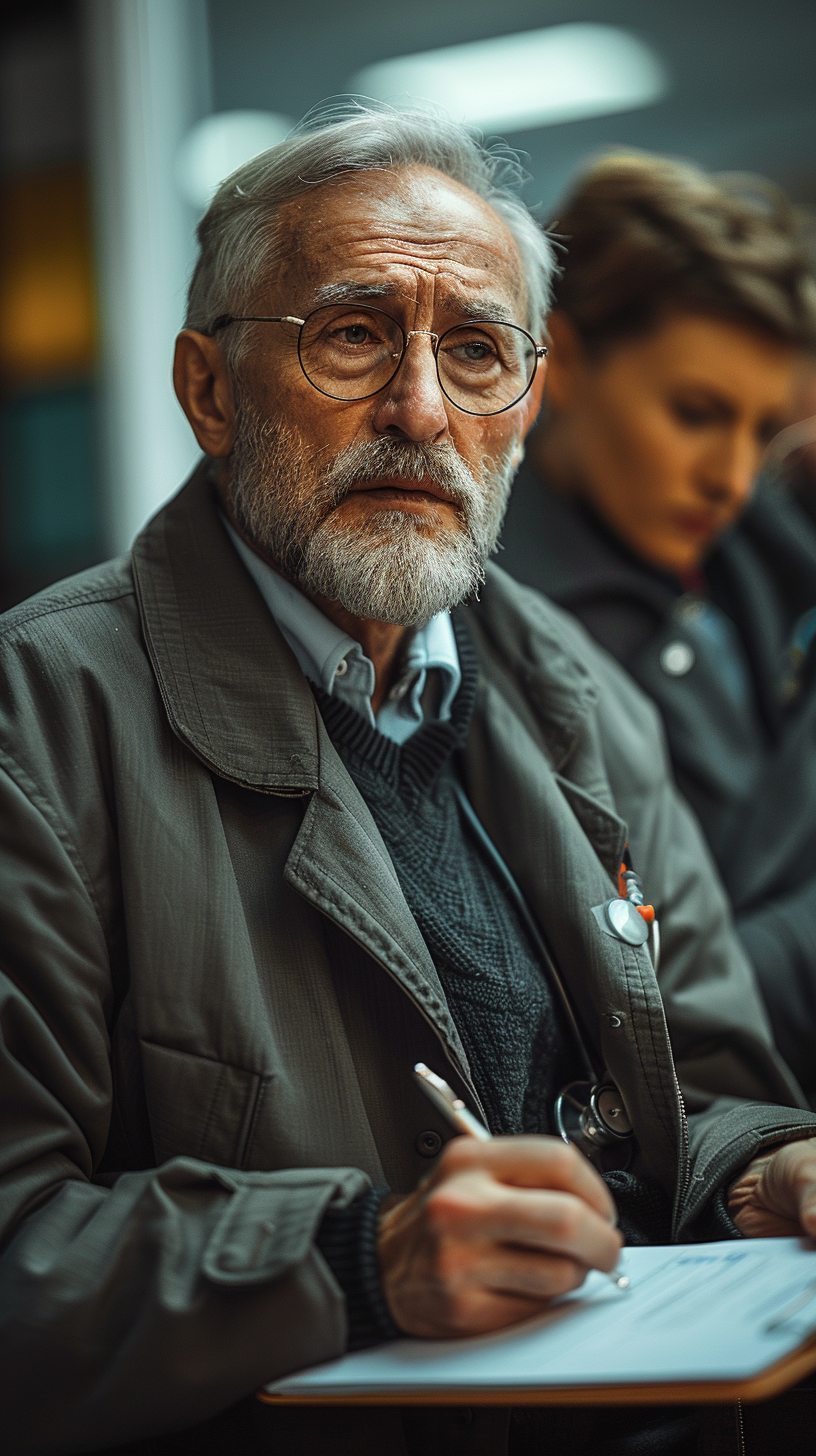 Bored Lazy Doctor Holding Clipboard