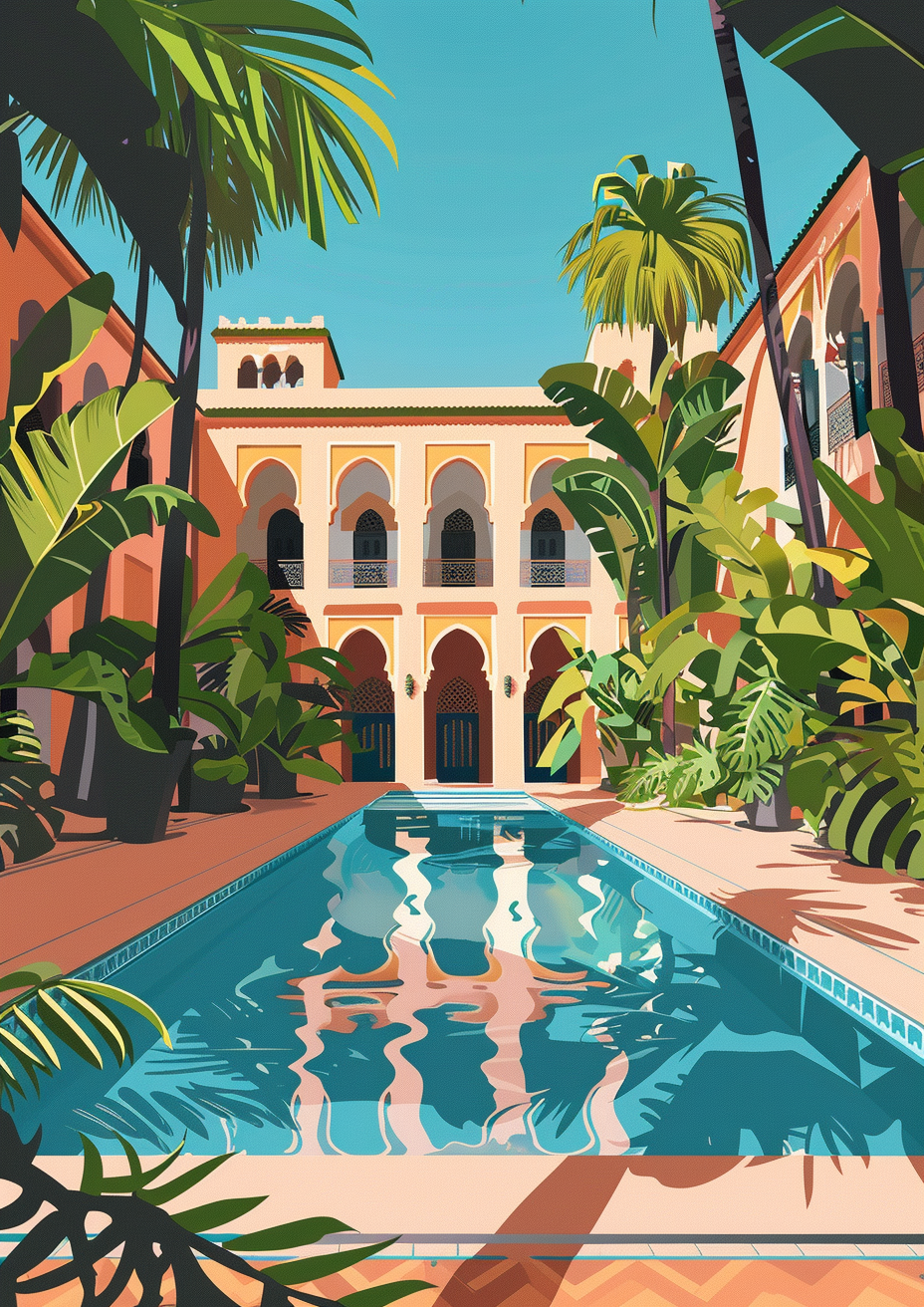 Marrakech Palais El Badi Illustration