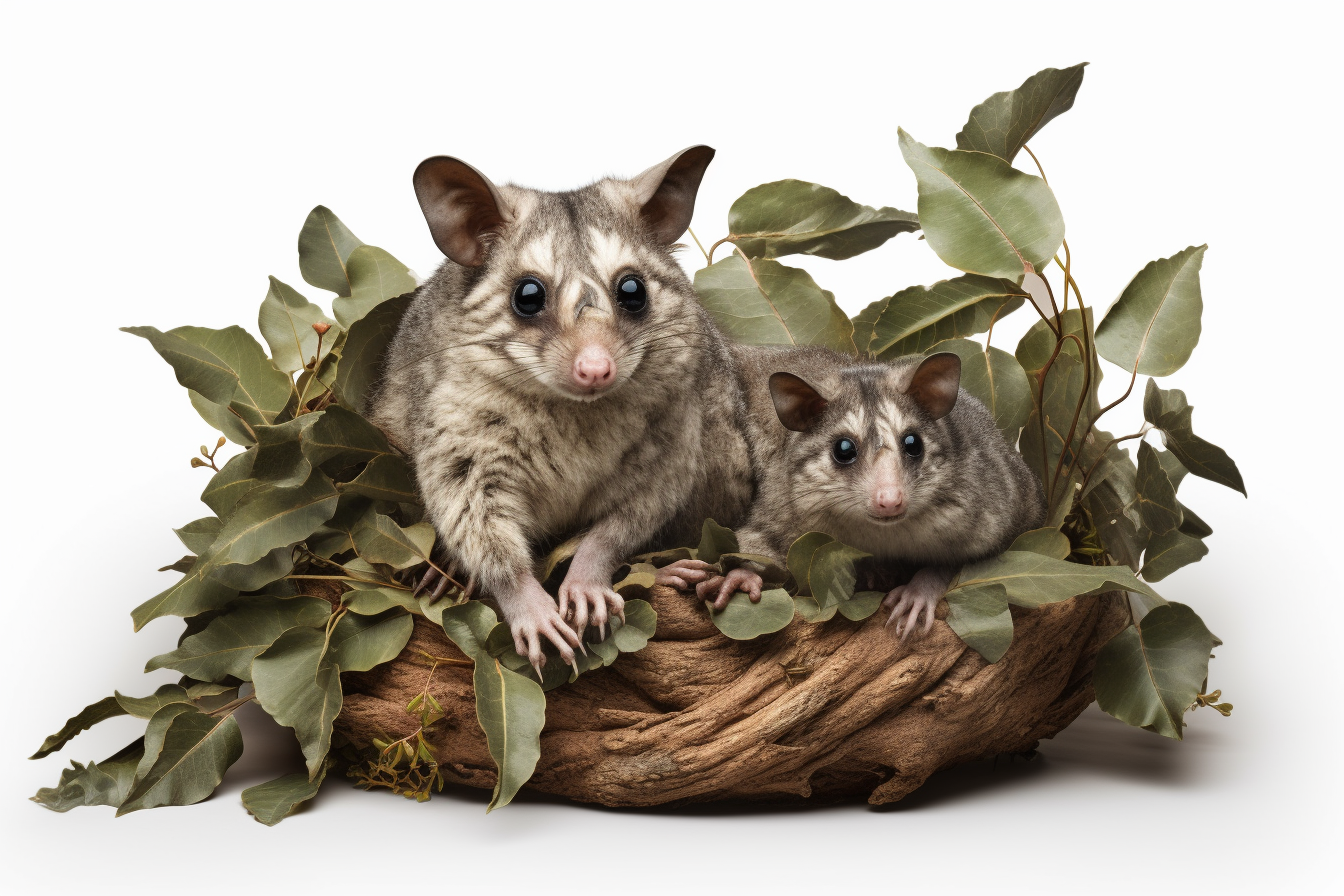 Leadbeaters Possum made from Australian gum leaves