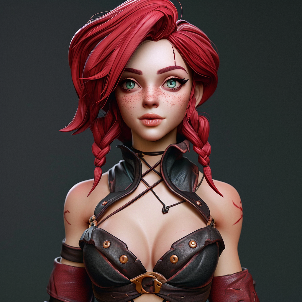 Female character from League of Legends 3D game