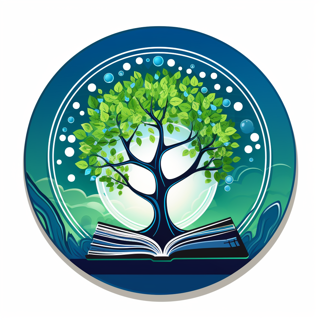 Circle badge learning growth tree laptop