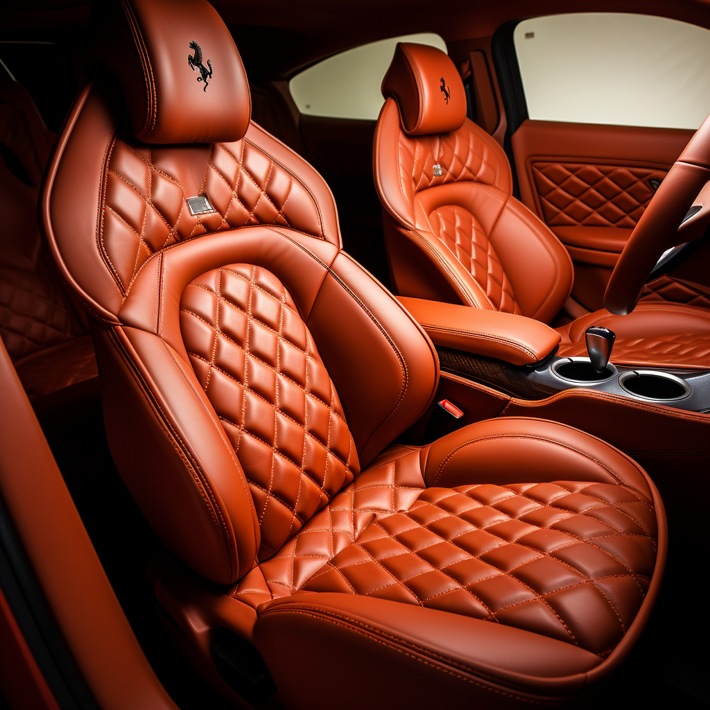 Leather Ferrari Car Picture