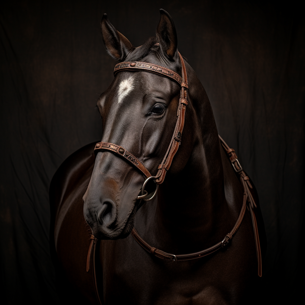 Leather horse equipment on dark background