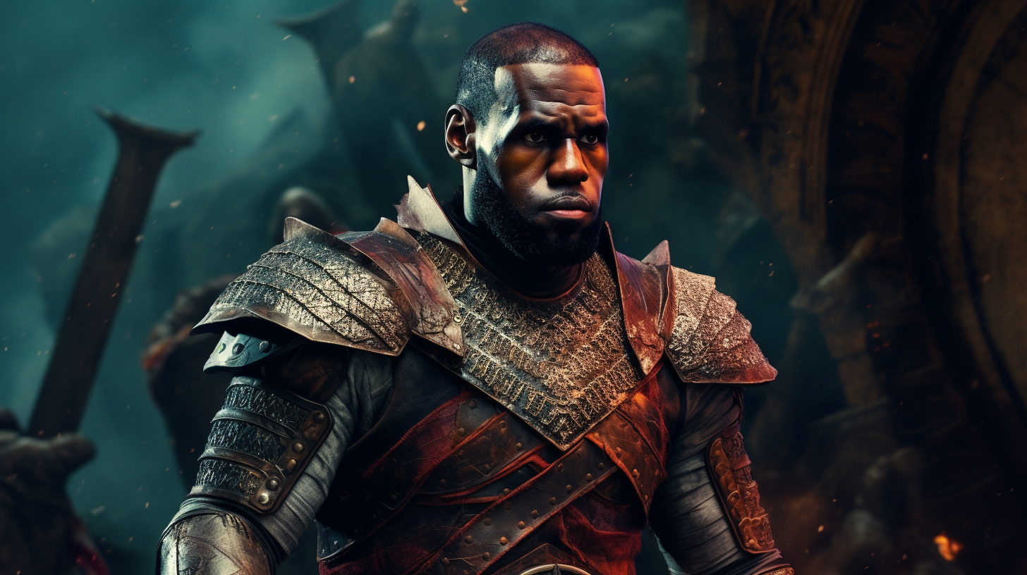 LeBron James fantasy warrior image